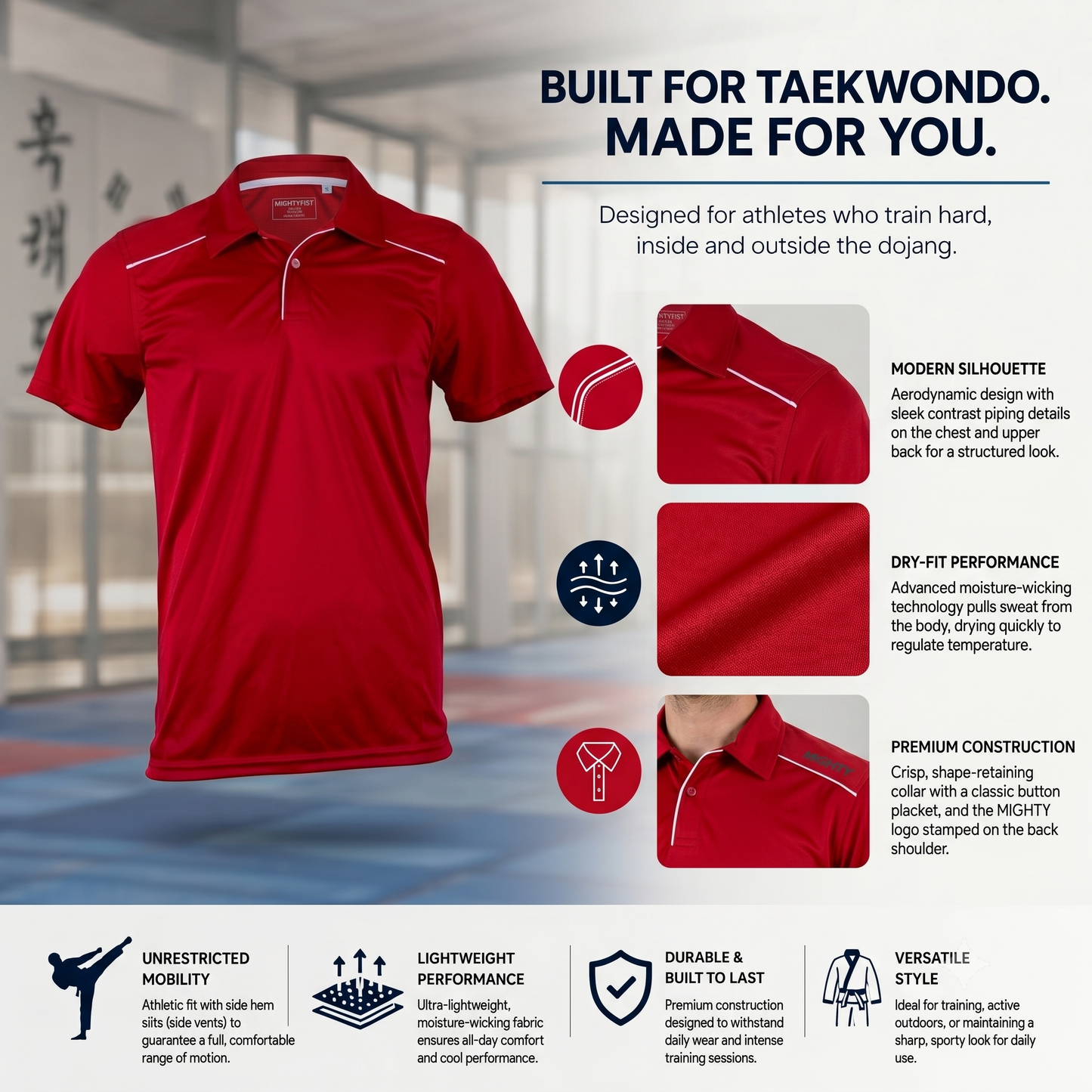 SPORTY Dry-Fit Polo Red